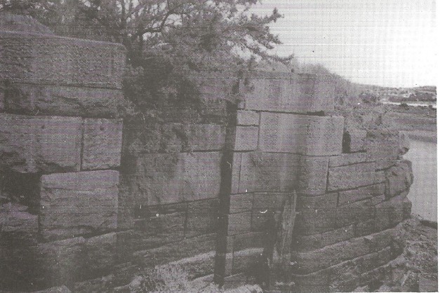 Lock on river Neath, near Pont Sais. A fine example of the craft of the stonemason.