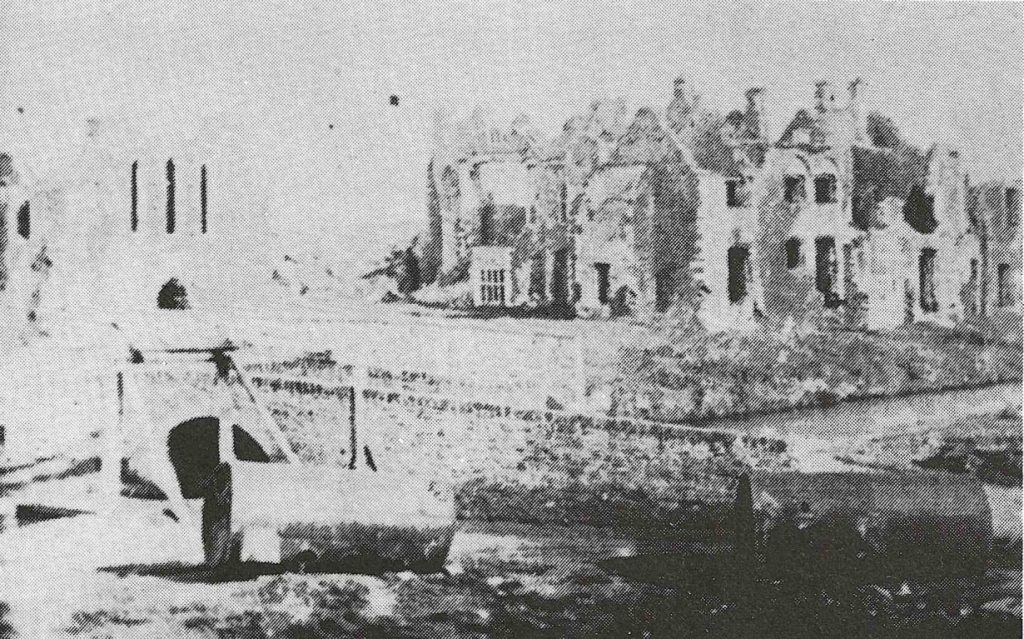 Photograph of Tennant Canal and the drawbridge which carried the Cheadle Works tramroad accross the canal.